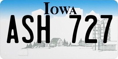 IA license plate ASH727