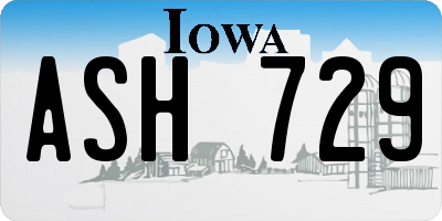 IA license plate ASH729
