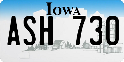 IA license plate ASH730