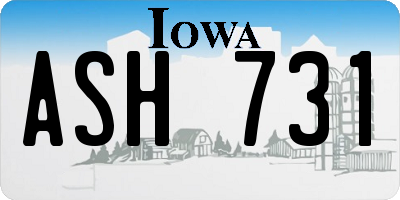 IA license plate ASH731