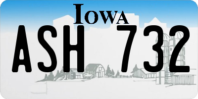 IA license plate ASH732