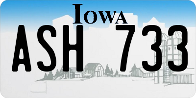 IA license plate ASH733