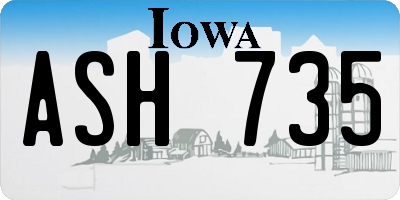 IA license plate ASH735