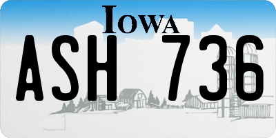 IA license plate ASH736