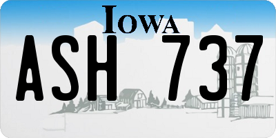 IA license plate ASH737