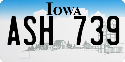 IA license plate ASH739