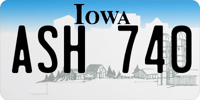 IA license plate ASH740