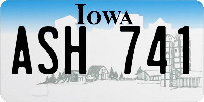 IA license plate ASH741