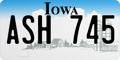 IA license plate ASH745