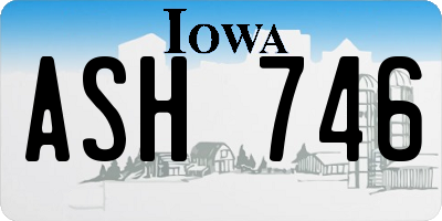 IA license plate ASH746