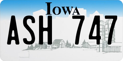 IA license plate ASH747