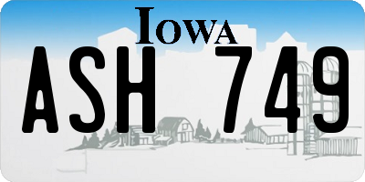 IA license plate ASH749