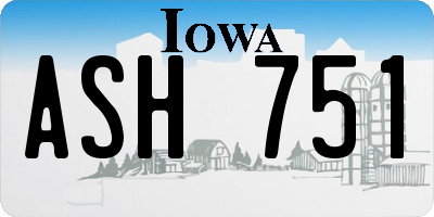 IA license plate ASH751