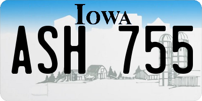 IA license plate ASH755