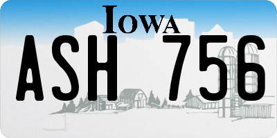 IA license plate ASH756