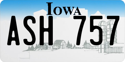 IA license plate ASH757