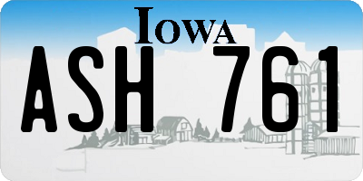 IA license plate ASH761