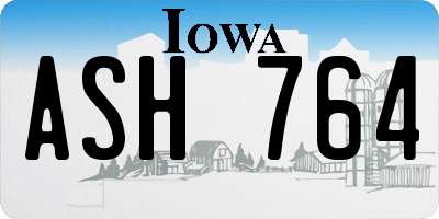 IA license plate ASH764