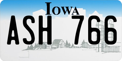 IA license plate ASH766