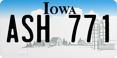 IA license plate ASH771