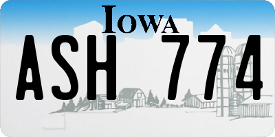 IA license plate ASH774