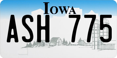 IA license plate ASH775