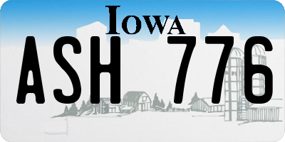 IA license plate ASH776