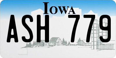 IA license plate ASH779