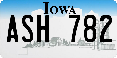 IA license plate ASH782