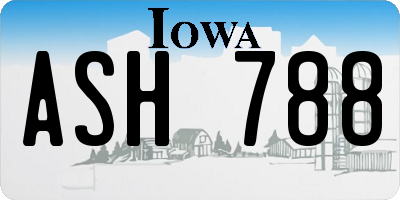 IA license plate ASH788