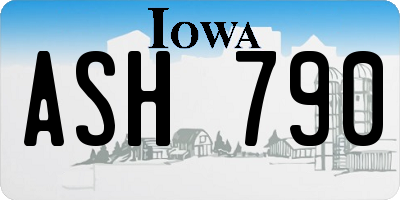 IA license plate ASH790
