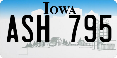 IA license plate ASH795