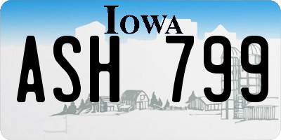 IA license plate ASH799