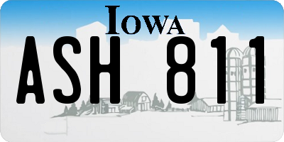 IA license plate ASH811