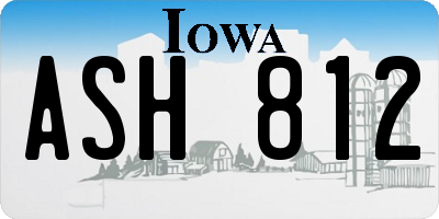 IA license plate ASH812