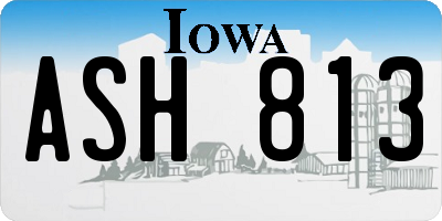 IA license plate ASH813
