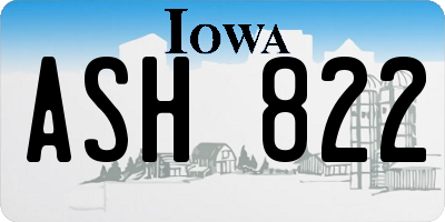 IA license plate ASH822