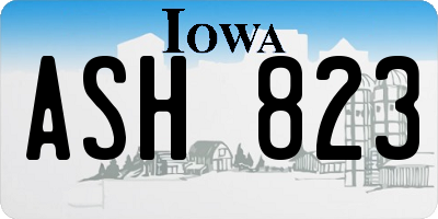 IA license plate ASH823