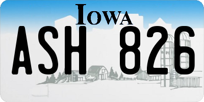 IA license plate ASH826