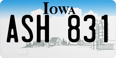 IA license plate ASH831