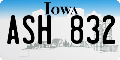IA license plate ASH832