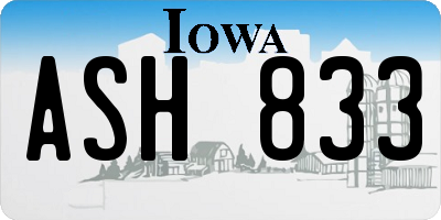 IA license plate ASH833