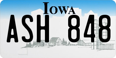 IA license plate ASH848
