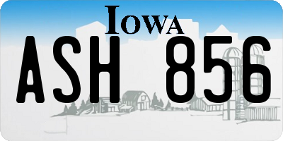 IA license plate ASH856