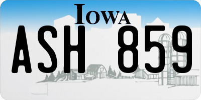 IA license plate ASH859