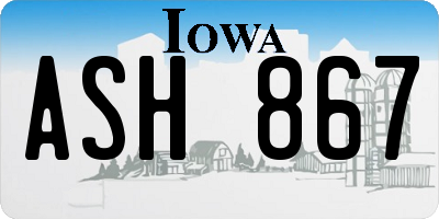 IA license plate ASH867
