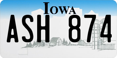 IA license plate ASH874