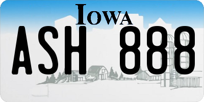 IA license plate ASH888