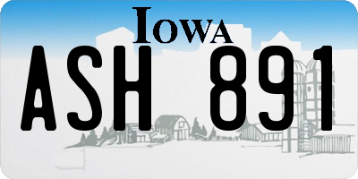 IA license plate ASH891