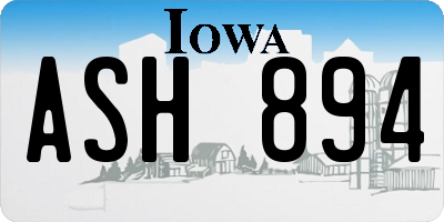 IA license plate ASH894